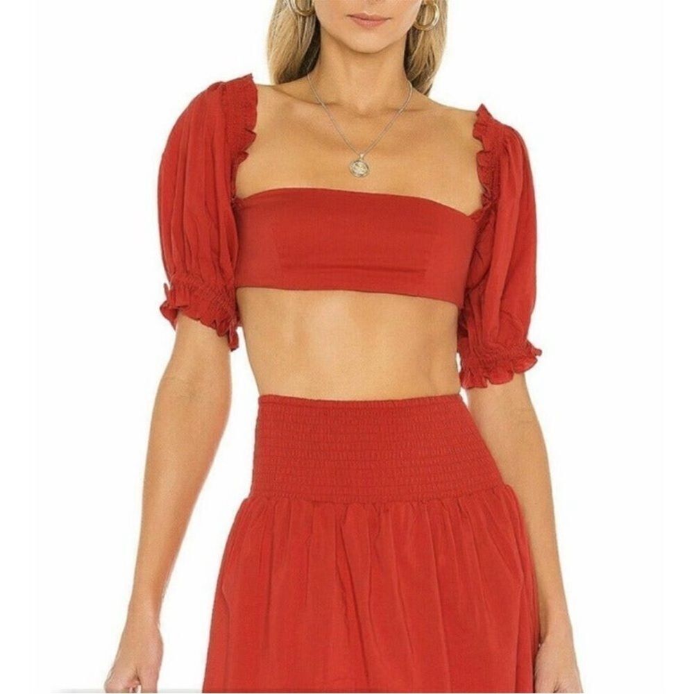 WEWOREWHAT COCO SOLID OBE RUBY RED TOP WOMENS‎ SEXY CROPPED XS